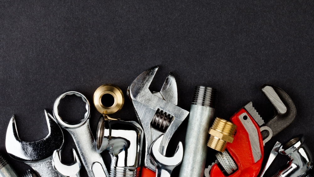 Tools on a black background.