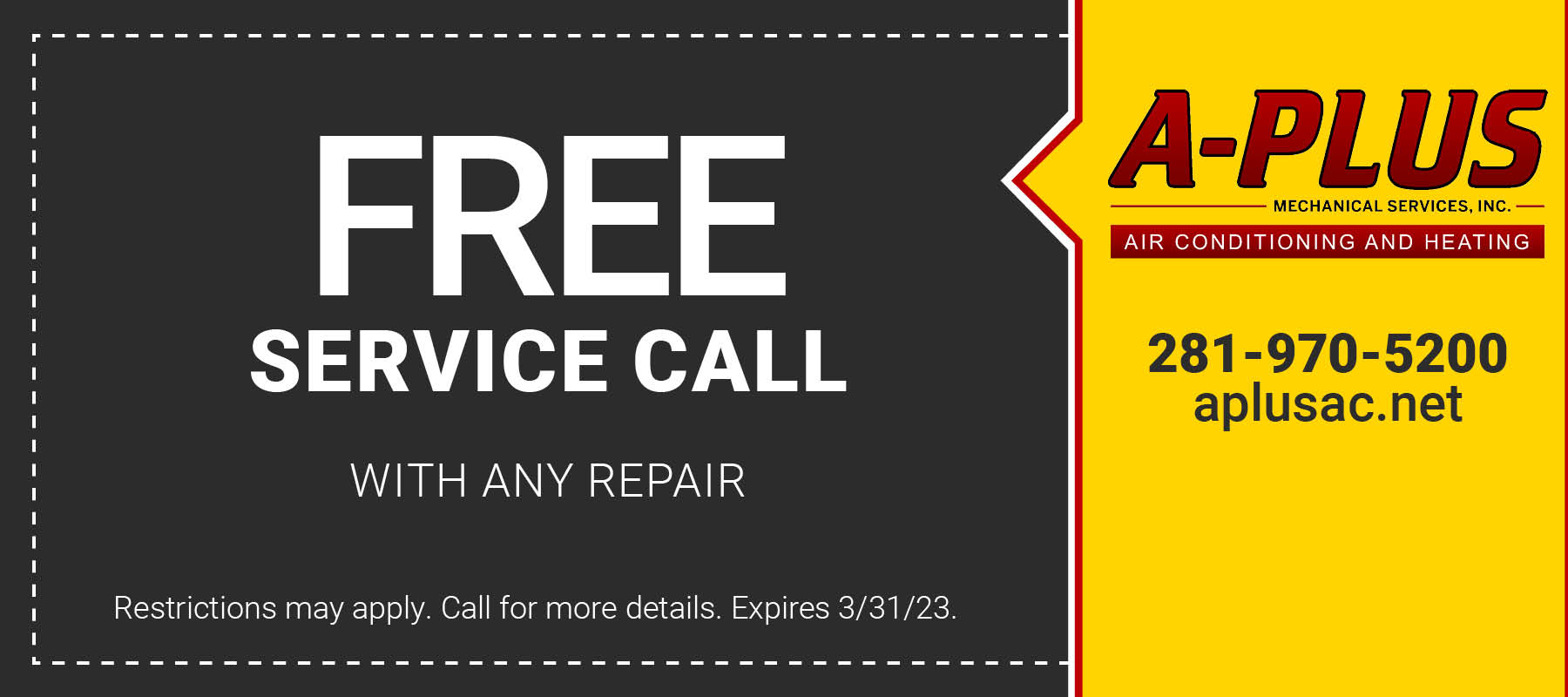 Free Service Call Expires 3/31/2023