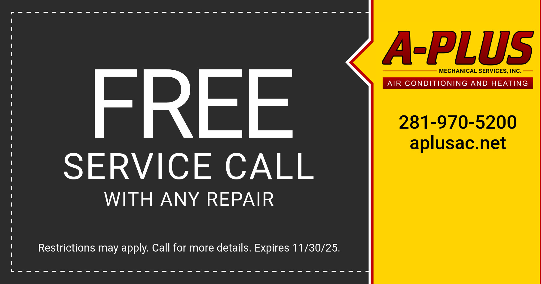 Free service call with any repair.